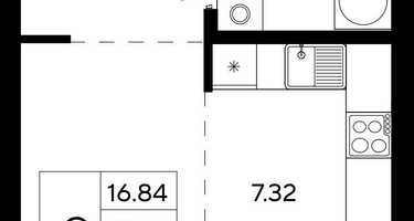 Студия, 33&nbsp;м²