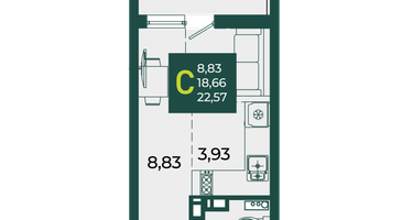 Студия, 22 м²