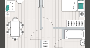 1-к. квартира, 39&nbsp;м²