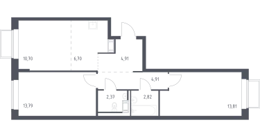 Студия, 59&nbsp;м²