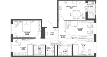 4-к. квартира, 99&nbsp;м²