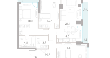 4-к. квартира, 98&nbsp;м²