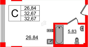 Студия, 31&nbsp;м²
