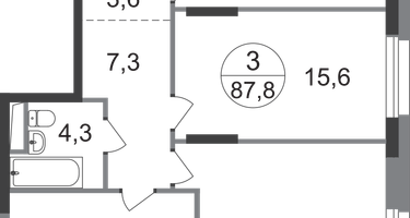 3-к. квартира, 87 м²
