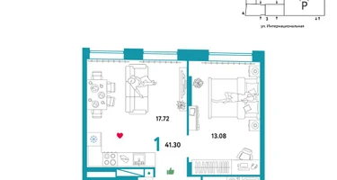 1-к. квартира, 41&nbsp;м²