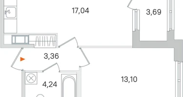 1-к. квартира, 39&nbsp;м²