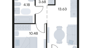 1-к. квартира, 33 м²
