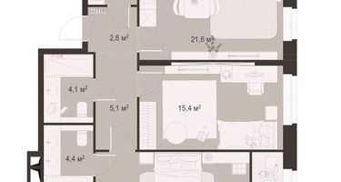 2-к. квартира, 79 м²