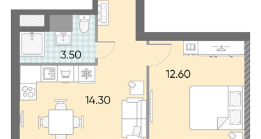 1-к. квартира, 33 м²