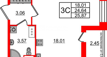 Студия, 24&nbsp;м²