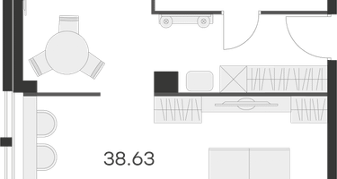 1-к. квартира, 43&nbsp;м²