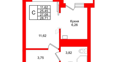 Студия, 27&nbsp;м²