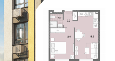 1-к. квартира, 37 м²