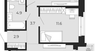 2-к. квартира, 59&nbsp;м²