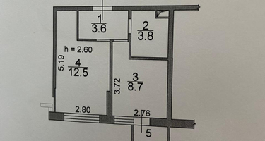 1-к. квартира, 28,6 м²