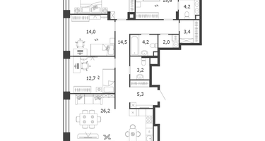 4-к. квартира, 135 м²