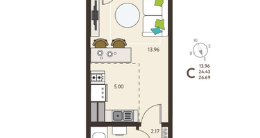 Студия, 26&nbsp;м²