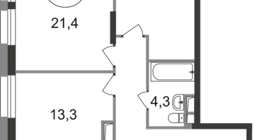 2-к. квартира, 68&nbsp;м²