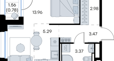 Студия, 29 м²
