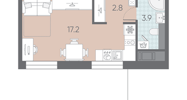 Студия, 23 м²