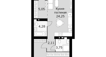 1-к. квартира, 65&nbsp;м²