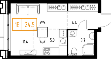 Студия, 24&nbsp;м²