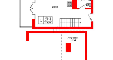 Студия, 49&nbsp;м²