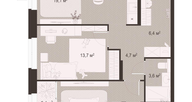 2-к. квартира, 68&nbsp;м²