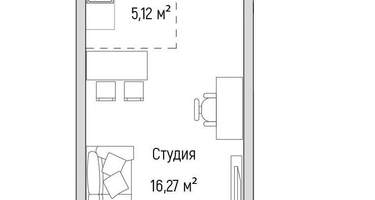 Студия, 35&nbsp;м²