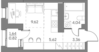 Студия, 23&nbsp;м²