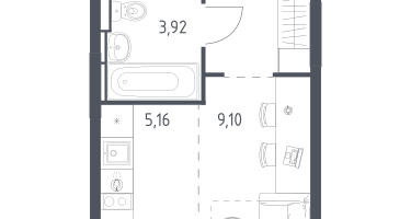 Студия, 22&nbsp;м²