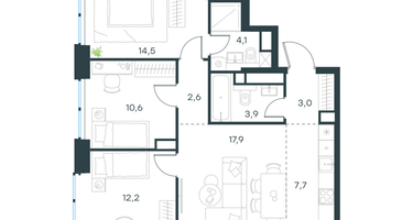 4-к. квартира, 76&nbsp;м²