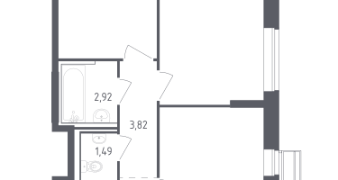 2-к. квартира, 53&nbsp;м²