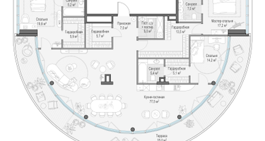 3-к. квартира, 194&nbsp;м²