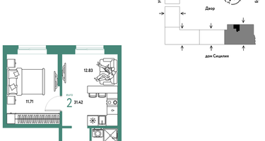 2-к. квартира, 31 м²