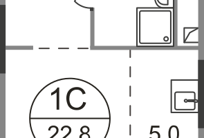 Студия, 22 м²
