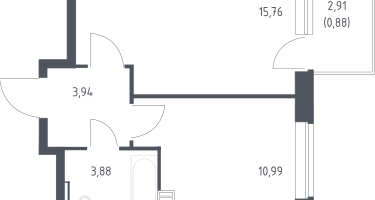 1-к. квартира, 35&nbsp;м²