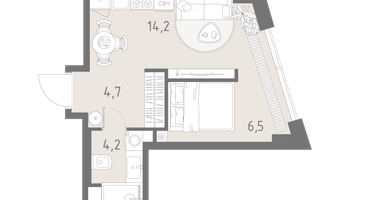 Студия, 29 м²