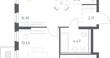 Студия, 49&nbsp;м²