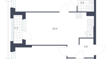 2-к. квартира, 65 м²