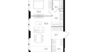 1-к. квартира, 48 м²