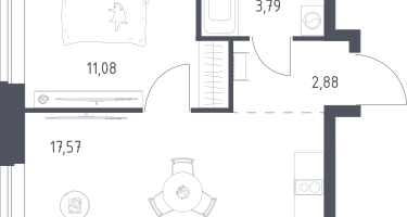 1-к. квартира, 35&nbsp;м²