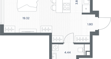 1-к. квартира, 29 м²