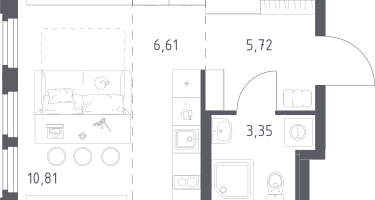Студия, 26&nbsp;м²