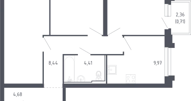 3-к. квартира, 66&nbsp;м²
