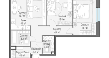 2-к. квартира, 69&nbsp;м²