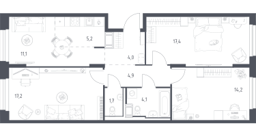 Студия, 78&nbsp;м²