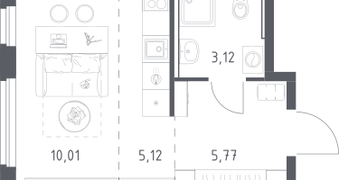 Студия, 24&nbsp;м²