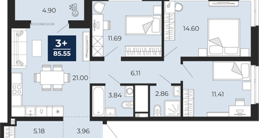 3-к. квартира, 80&nbsp;м²