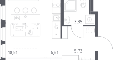 Студия, 26&nbsp;м²